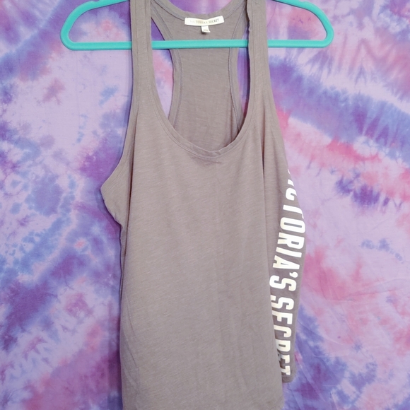 Victoria's Secret Gray Racerback Sport Tank Top: M - Picture 3 of 6